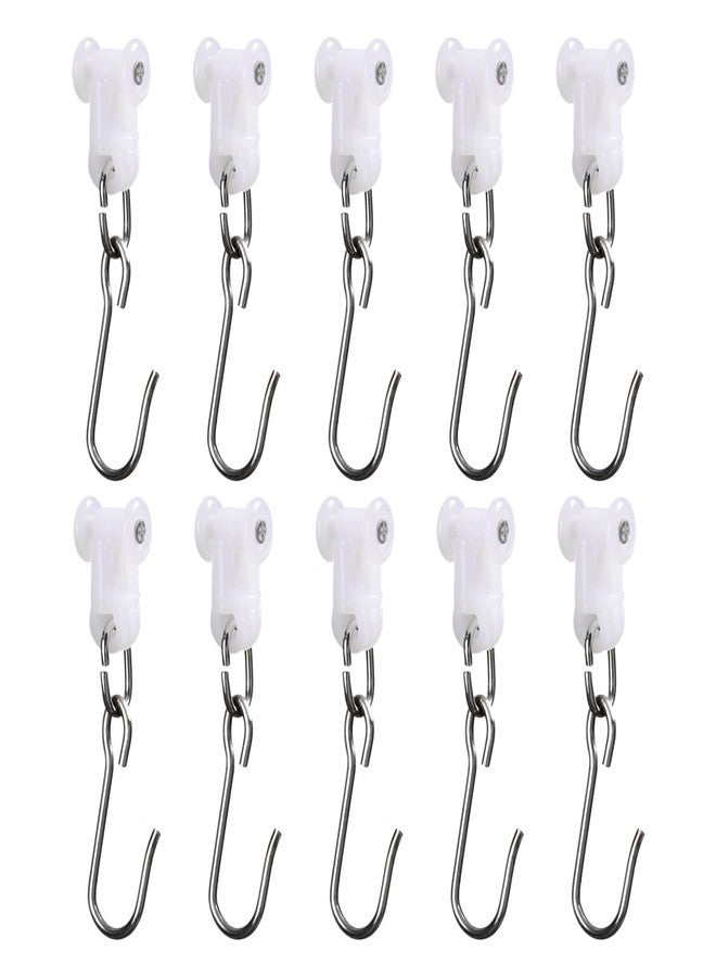 SOMINS Curtain Hooks, Roller Hooks for Ceiling Curtain Track, Stainless Steel Rollers for Room Divider, 10 Pack - Image 1