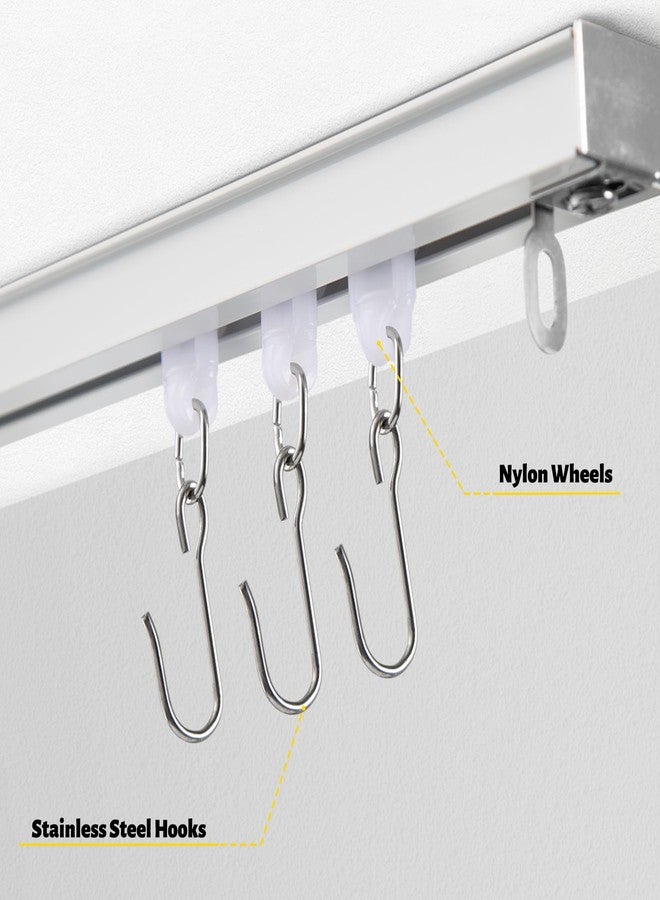 SOMINS Curtain Hooks, Roller Hooks for Ceiling Curtain Track, Stainless Steel Rollers for Room Divider, 10 Pack - Image 3