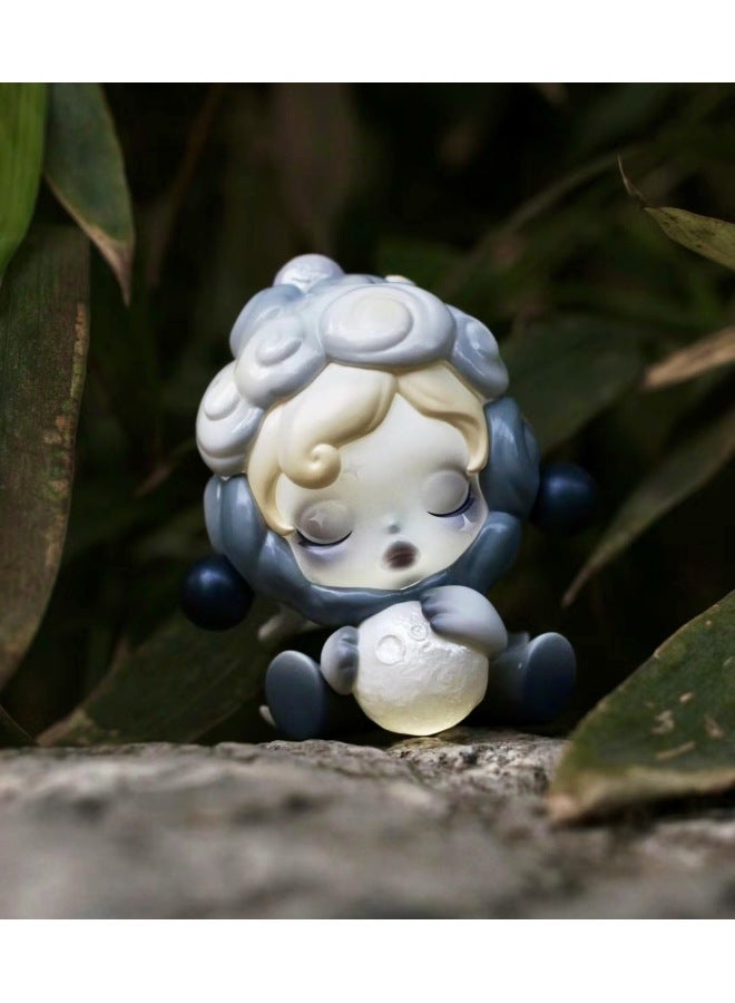 Bubble Mart Domestic Edition Blind Box Front Of Court Ink Plum Blind Box Hand-held Doll Toy Accompanying Gift Car Decoration Gift-Specifications:Meimei In Front Of The Court-moon Catching Night  - Image 1
