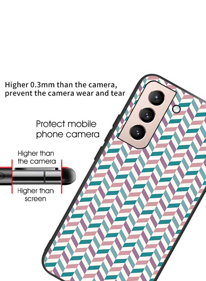Okteq OKTEQ TPU Protection and Hybrid Rigid Clear Back Cover Case Blue Pattern for Samsung Galaxy S22+ Plus 5G  - Image 4