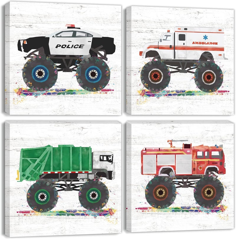 sunfrower Monster Truck Wall Art Set for Kids - Image 1