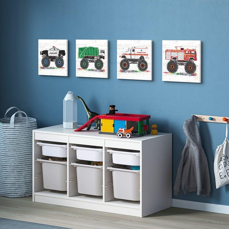 sunfrower Monster Truck Wall Art Set for Kids - Image 3