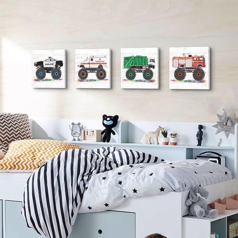 sunfrower Monster Truck Wall Art Set for Kids - Image 4
