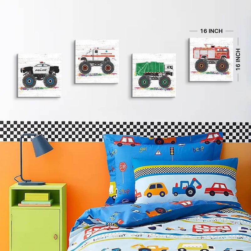 sunfrower Monster Truck Wall Art Set for Kids - Image 5