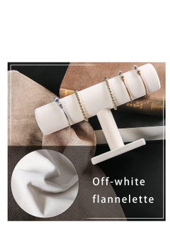 co arma Bracelet Holder and Organizer, White T Shape Beige Velvet Jewelry Display Rack  - Image 4