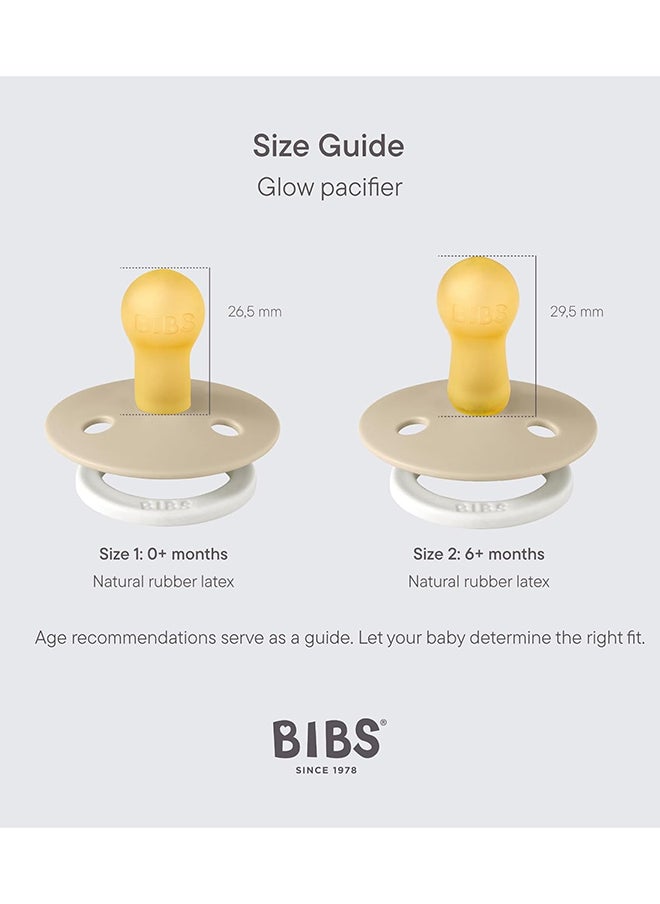 BIBS Colour Baby Pacifier, Latex Round Nipple, Size 2, 6-18 Months, Vanilla Glow, Glow-In-The-Dark, 1 Pieces  - Image 4
