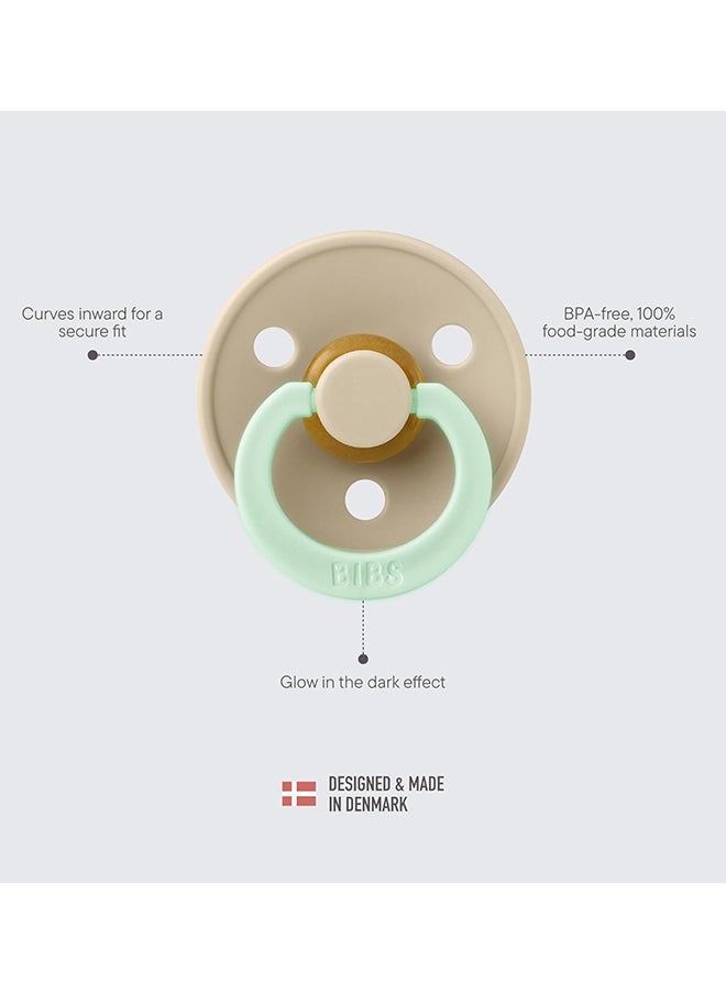 BIBS Colour Baby Pacifier, Latex Round Nipple, Size 2, 6-18 Months, Vanilla Glow, Glow-In-The-Dark, 1 Pieces  - Image 3