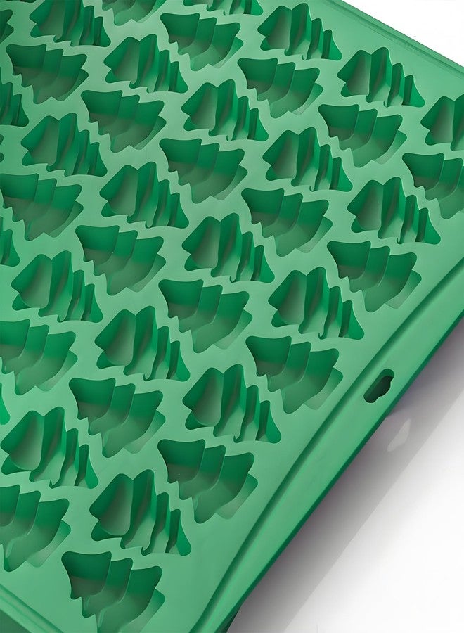 Fchil Silicone Christmas Tree Mold, 100-Cavity Nonstick Mini Xmas Chocolate Candy Molds for Gummy Jelly Dog Treats, Green - Image 5