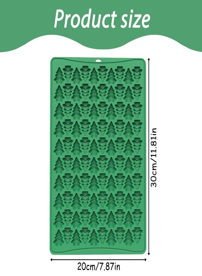 Fchil Silicone Christmas Tree Mold, 100-Cavity Nonstick Mini Xmas Chocolate Candy Molds for Gummy Jelly Dog Treats, Green - Image 2