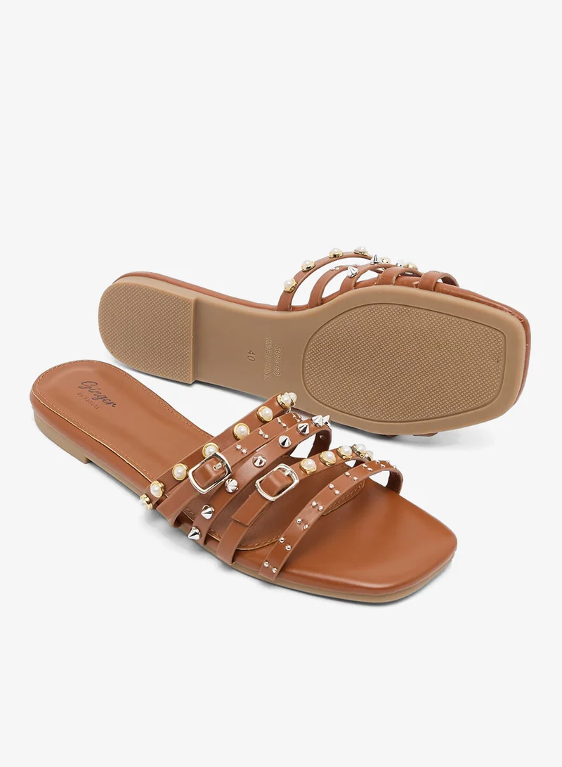 Ginger Studded Flat Sandal