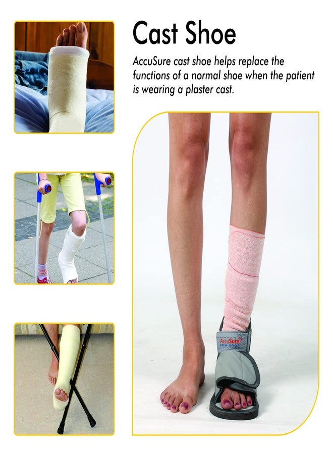 AccuSure Adjustable & Lightweight Cast Shoe Support Covering Cast/Plaster on Foot For Men & Women-XL - Image 5