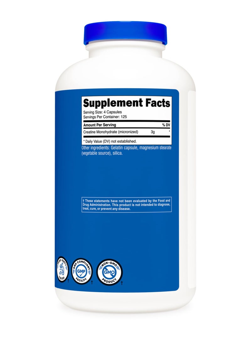 Nutricost Creatine Monohydrate Micronized Creatine Monohydrate 3G Per Serving,125 Servings / 500 Capsules  - Image 5