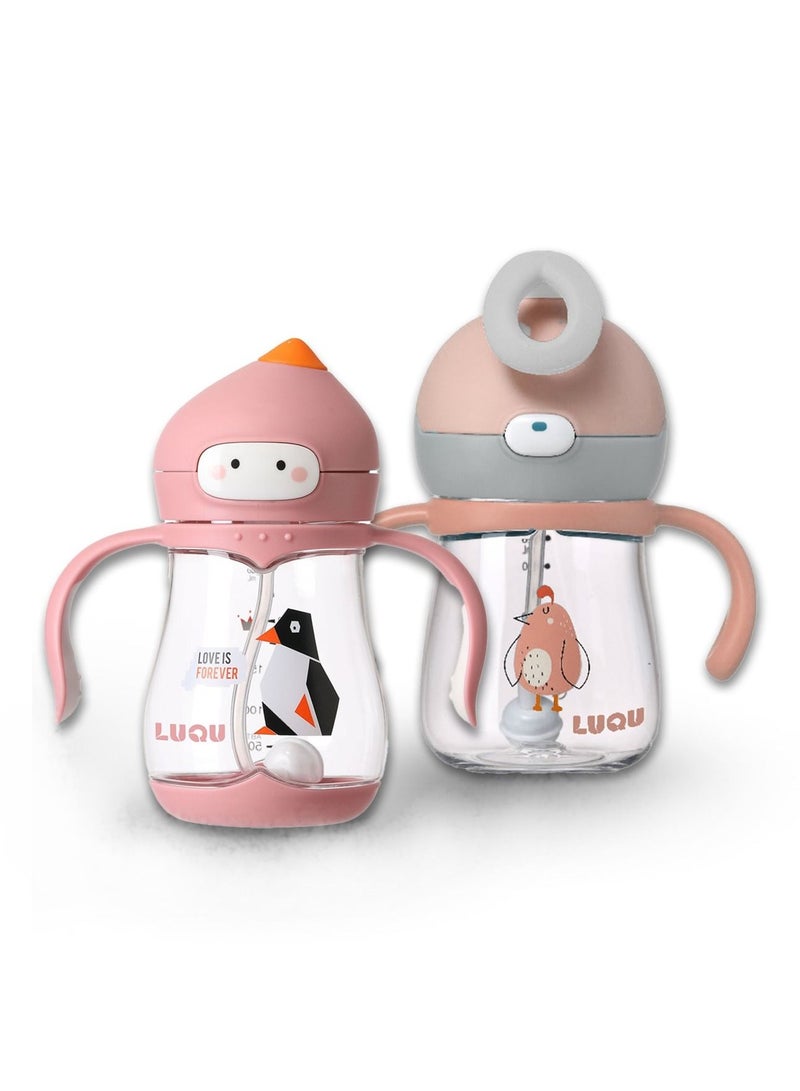 لوكو كوب شرب للأطفال مضاد للانسكاب مع ماصة - 2 قطعة - Image 1