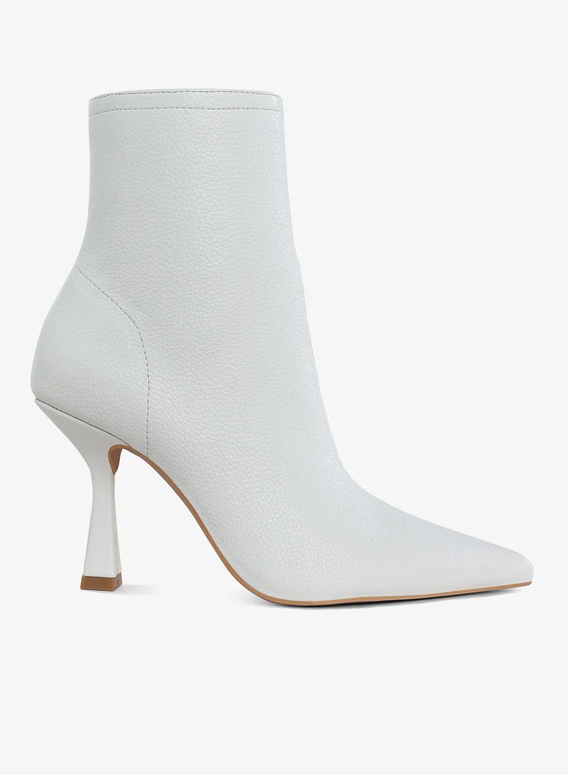 London Rag London Rag Women's Pleather Pointed Toe Ankle Boots in White