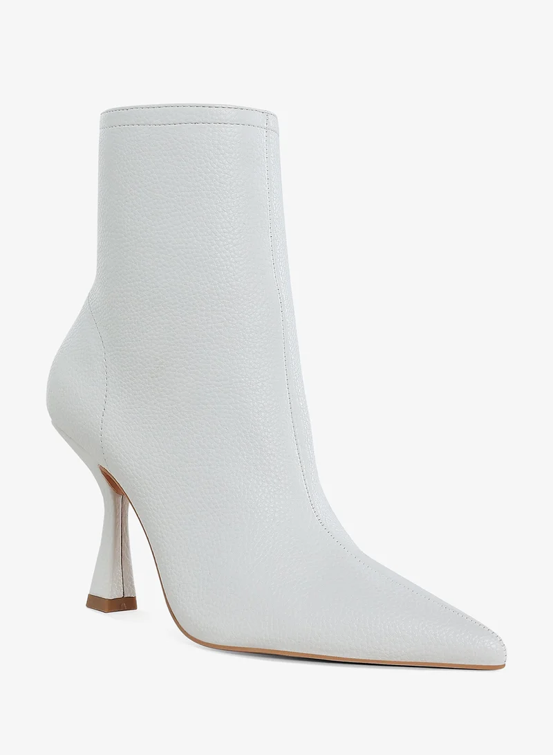 London Rag London Rag Women's Pleather Pointed Toe Ankle Boots in White