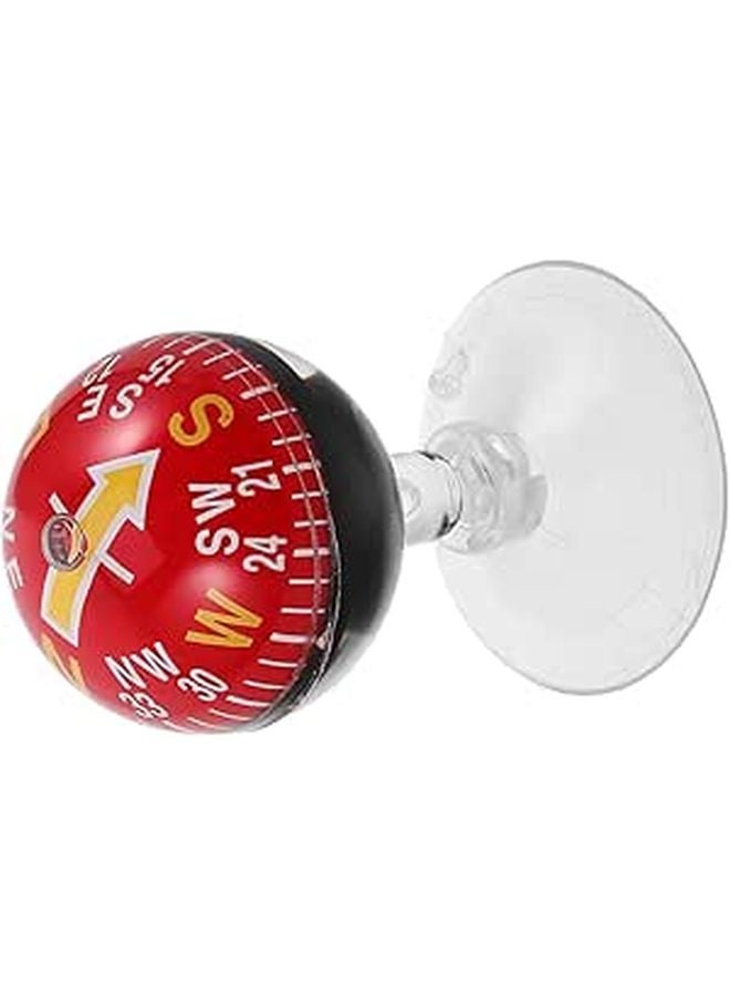 38mm Red Plastic Suction Cup Car Dashboard Compass for Vehicle Boat Marine Outdoor Hiking Travel Navigation - Image 1