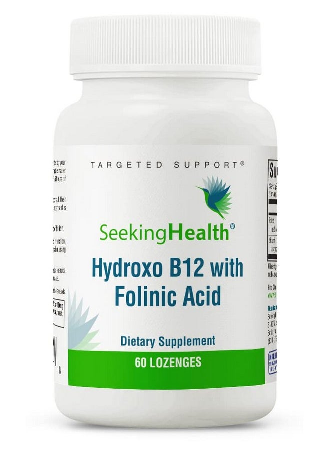 Seeking Health - Hydroxo B12 With Folinic Acid 1000 Mcg Vitamin B12 And 800 Mcg Dfe Folate Supplement Supports Methylation And Homocysteine Levels Energy Support Vegan & Vegetarian (60 Lozenges)* - Image 1