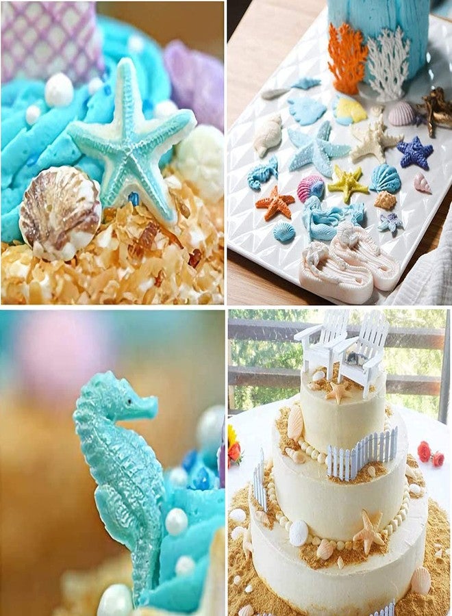 قالب سيليكون لتزيين عجينة السكر بتصميم بحري، عبوة من قطعتين، على شكل صدفة بحرية، نجم البحر، مرجان، حصان البحر، سلحفاة بحرية، دولفين، قالب صابون مصنوع يدويًا، أدوات خبز المعجنات لتزيين الكعك والشوكولاتة - Image 4