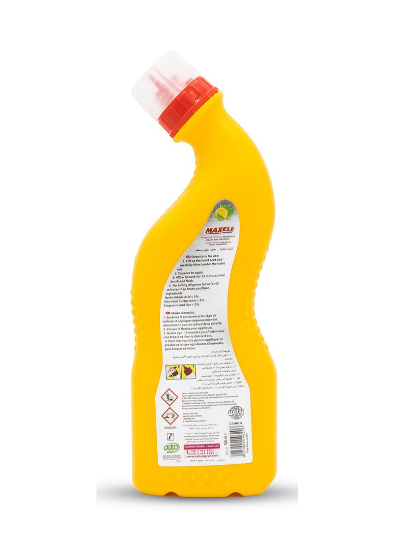 Maxell Magic Maxell Magic WC Cleaner Lemon | 700ml – Powerful Stain Remover, Rust & Limescale Eliminator, Disinfectant & Deodorizer  - Image 2