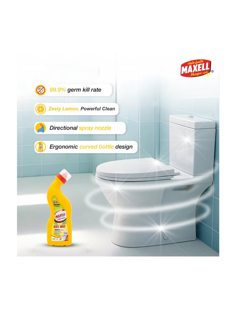 Maxell Magic Maxell Magic WC Cleaner Lemon | 700ml – Powerful Stain Remover, Rust & Limescale Eliminator, Disinfectant & Deodorizer  - Image 4