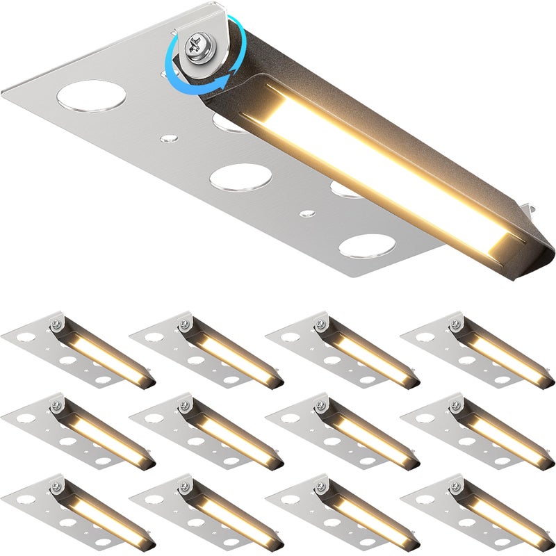 SUNVIE 7 Inch Retaining Wall Lights 5W LED Hardscape Lighting 12V-24V Low Voltage Step Lights 3000K Warm White Waterproof Outdoor Landscape Lighting for Patio Walls Stairs, 12-Pack with Connectors - Image 1