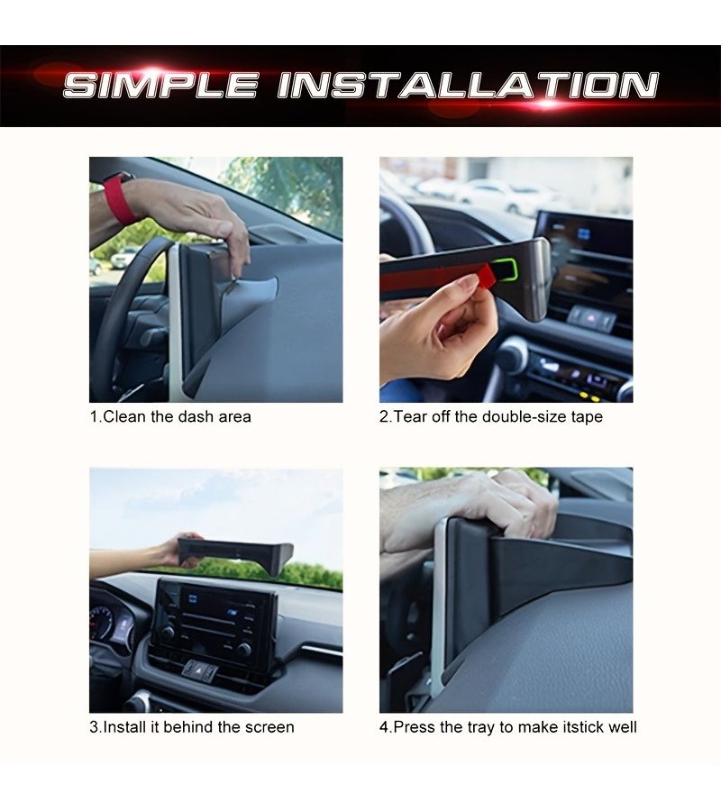 Black Anti Slip Dashboard Tray Heavy Duty Car Storage Box Open Front Design Holds Mobile Phones Keys Coins Cards Essential Road Trip Accessory For All Vehicles - Image 3