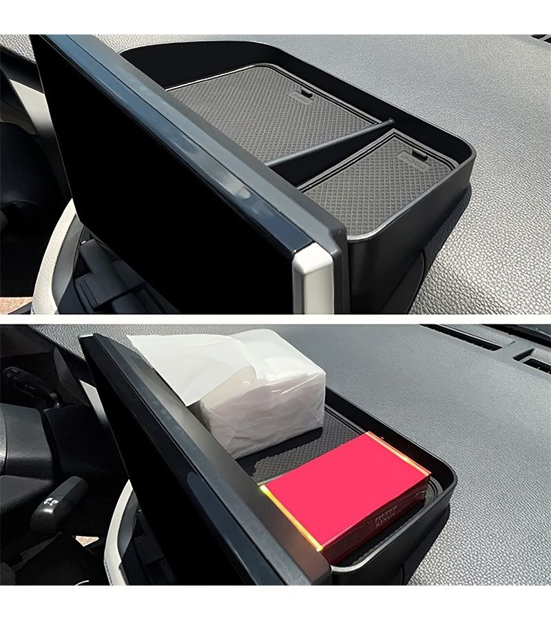 Black Anti Slip Dashboard Tray Heavy Duty Car Storage Box Open Front Design Holds Mobile Phones Keys Coins Cards Essential Road Trip Accessory For All Vehicles - Image 5