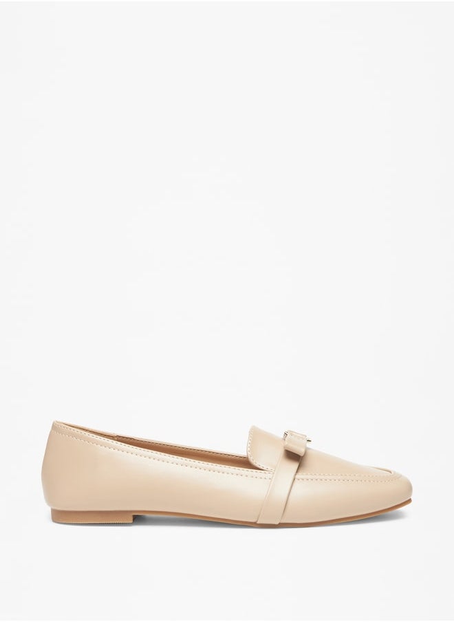 Flora Bella - Women's Bow Detail SLip-On Loafers - Image 1