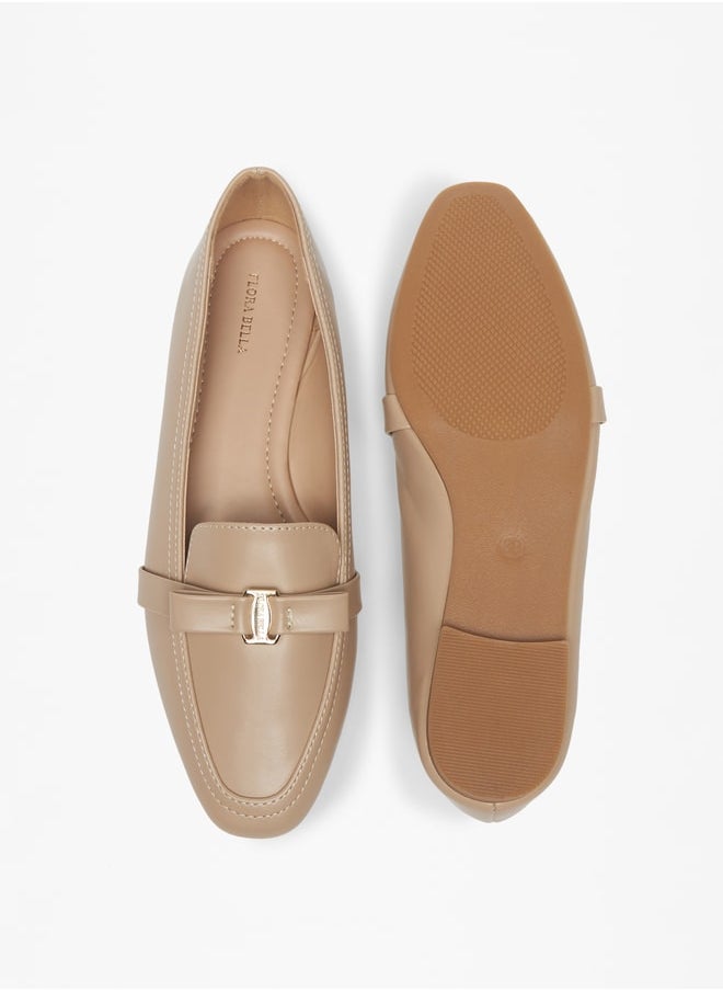 Flora Bella - Women's Bow Detail SLip-On Loafers - Image 1