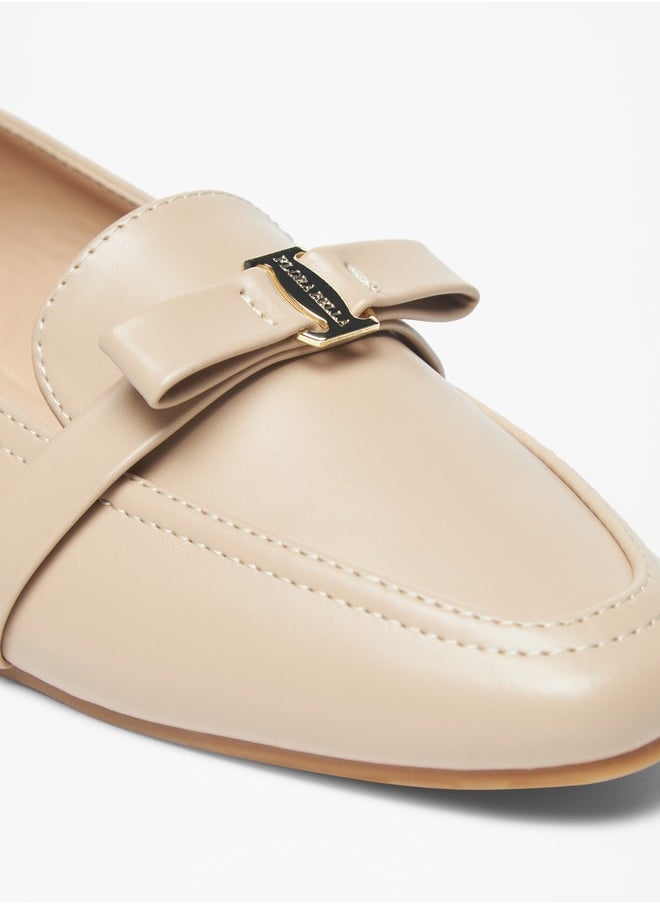 Flora Bella - Women's Bow Detail SLip-On Loafers - Image 1