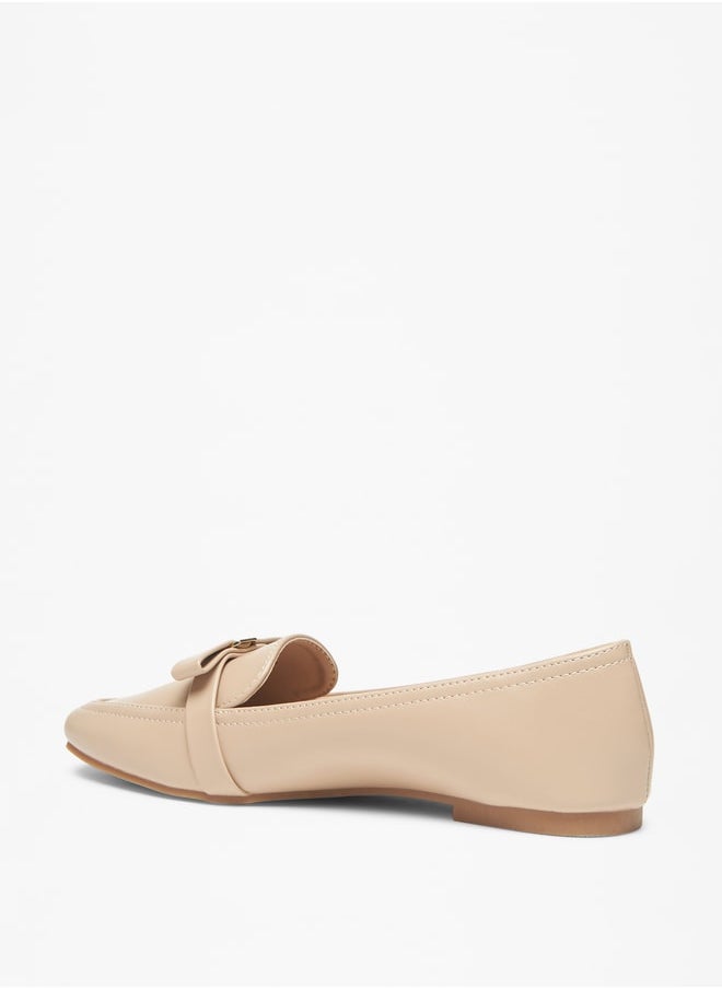 Flora Bella - Women's Bow Detail SLip-On Loafers - Image 1