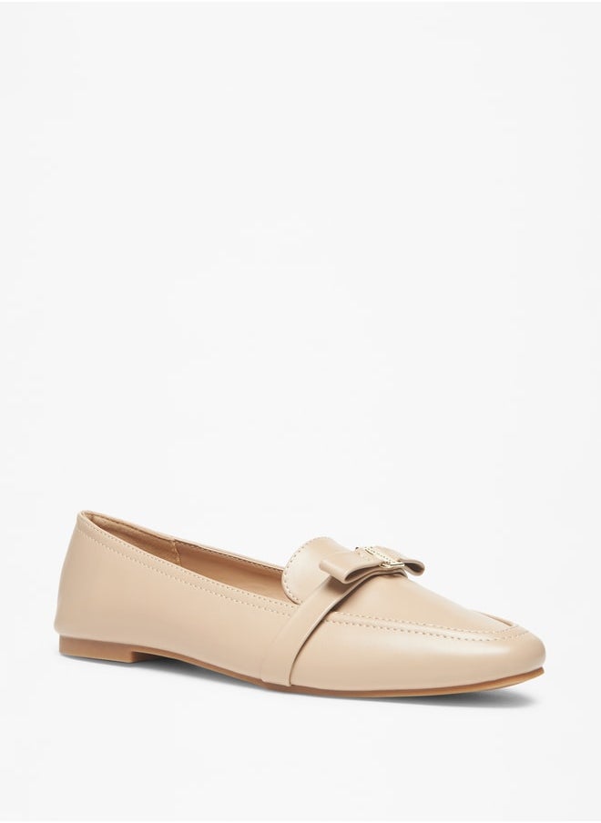 Flora Bella - Women's Bow Detail SLip-On Loafers - Image 1