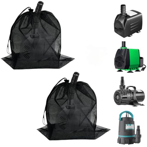 IWBOTQ 2 Pcs 118 x 157 Pond Pump Cover Pond Pump Filter Bag Black Media Bag Large Pump Mesh Bag for Outdoor Water Ponds Filters Water Filter Pump Outdoor Ponds Garden Swimming Pool 2 Pack - Image 1
