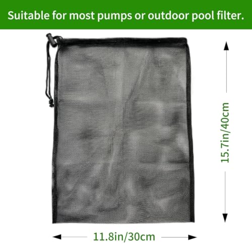 IWBOTQ 2 Pcs 118 x 157 Pond Pump Cover Pond Pump Filter Bag Black Media Bag Large Pump Mesh Bag for Outdoor Water Ponds Filters Water Filter Pump Outdoor Ponds Garden Swimming Pool 2 Pack - Image 3