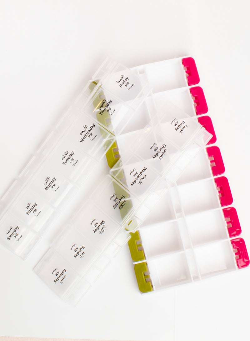 ARINA Weekly pill portfolio for weekly drug regulation morning and evening to maintain daily doses in an orderly and orderly manner  - Image 1