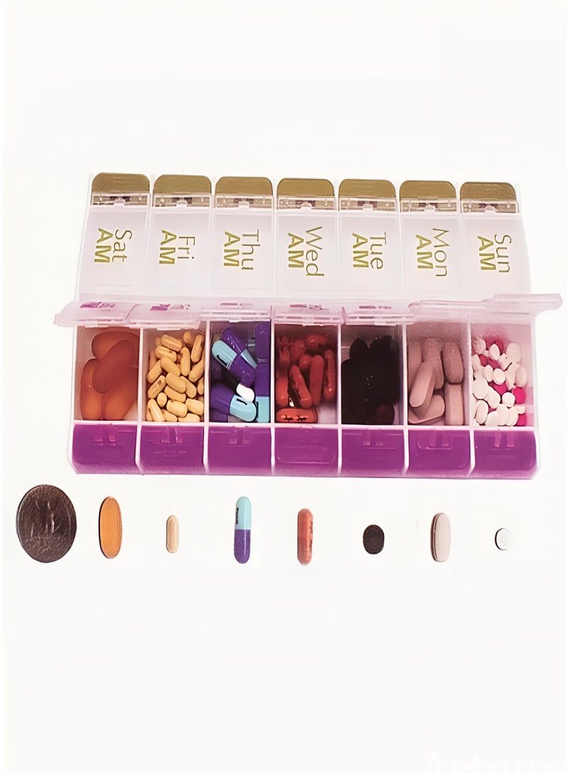 ARINA Weekly pill portfolio for weekly drug regulation morning and evening to maintain daily doses in an orderly and orderly manner  - Image 4