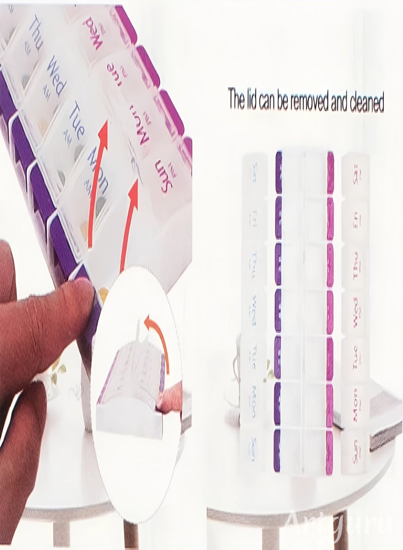 ARINA Weekly pill portfolio for weekly drug regulation morning and evening to maintain daily doses in an orderly and orderly manner  - Image 5