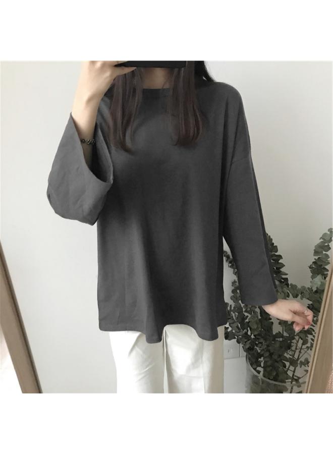 Fifteen-color Optional 202 Autumn Women's New Coat Long Sleeve T-shirt Women's Crew Neck Base Shirt A Generation Of Hair 
