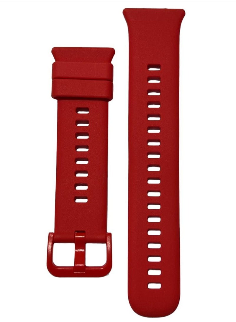 سوار رياضي من السيليكون لساعة هواوي فيت 2 بسوار سيليكون بلون نقي احمر - Image 3