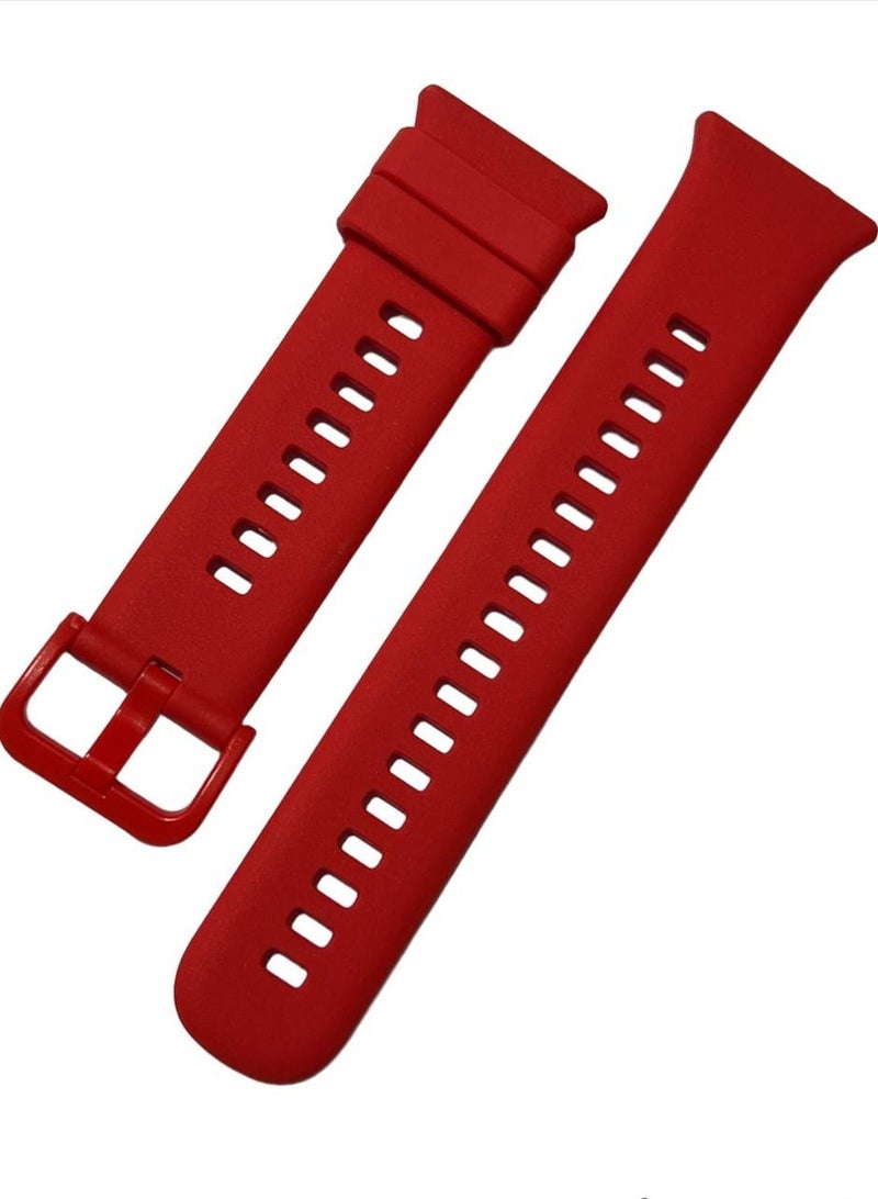 سوار رياضي من السيليكون لساعة هواوي فيت 2 بسوار سيليكون بلون نقي احمر - Image 1