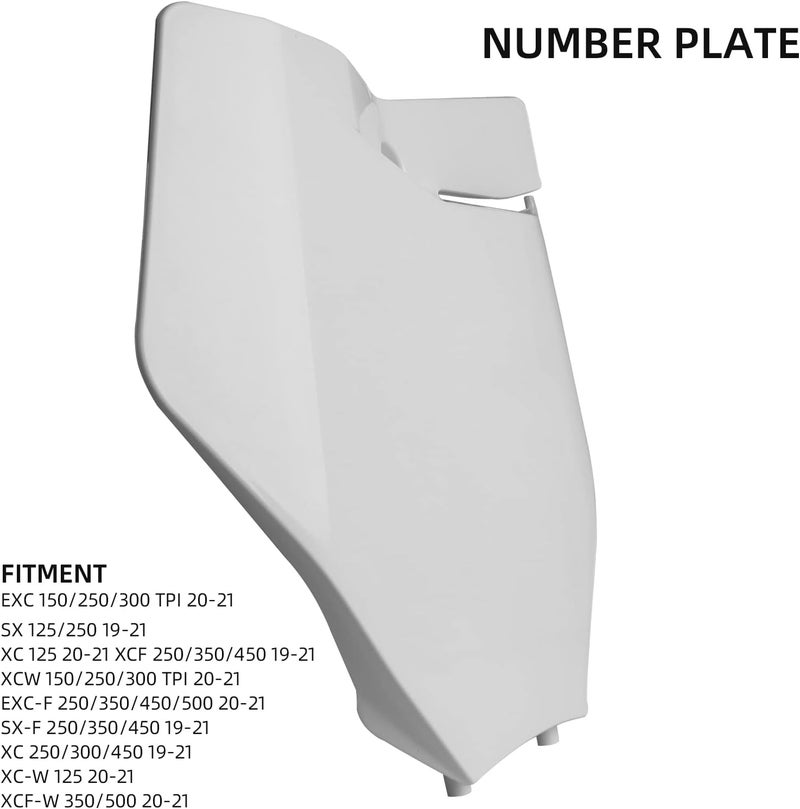 PRO CAKEN White Motorcycle Front Number Plate ABS Plastic Replacement for KTM Models - Image 3