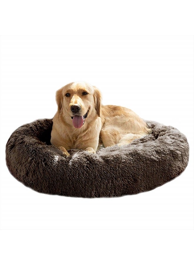 MFox Calming Dog Bed (L/XL/XXL/XXXL) for Medium and Large Dogs Comfortable Pet Bed Faux Fur Donut Cuddler Up to 25/35/55/100lbs - Image 1