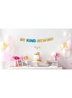 شركة ستيرلينغ جيمس لافتة Be Kind Rewind Glitter - ديكورات حفلات مضحكة بطابع التسعينيات والثمانينيات، هدايا ولوازم  - Image 2