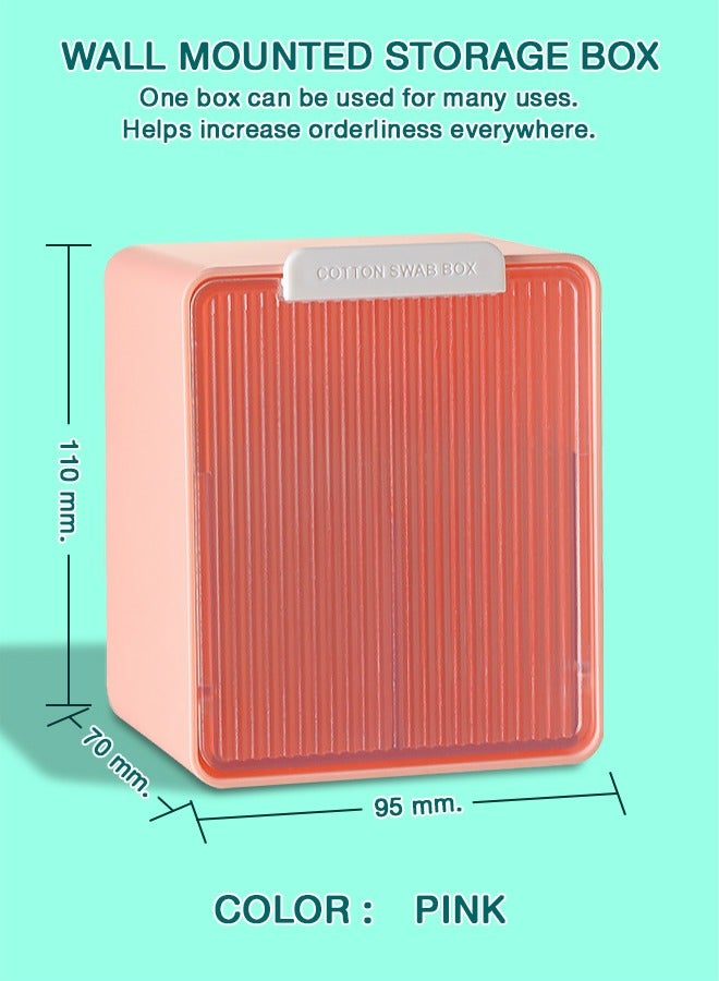 Wall-mounted Storage Box, Multifunctional Cotton Swab Box, Waterproof and Durable, Suitable for Organizing Small Bathroom Items - Image 1