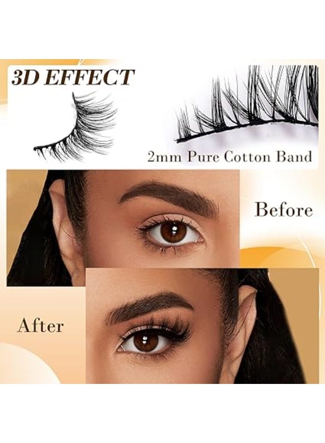 False eyelash,5 Pairs Fox False Eyelashes,Naturally curled faux mink lashes, 3D Eyelashes Handmade False Eyelash Set, Professional False Eyelashes Voluminous, thick strip lashes - Image 4