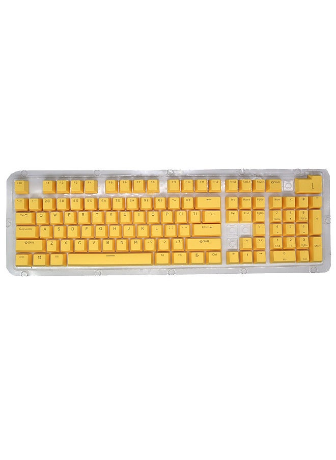 Generic 104 Keys Two-color Injection Molding PBT Keycap Set OEM Profile for Mechanical Keyboard Yellow(Only Keycaps)  - Image 1