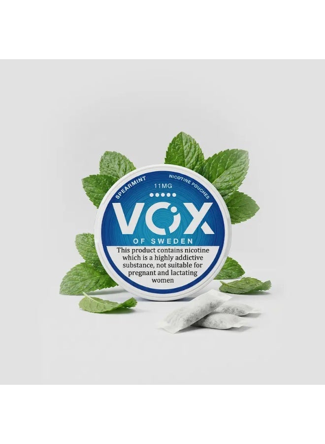 SPEARMINT NICOTINE POUCHES, AIDS IN QUITTING SMOKING/TOBACCO, 11MG, 20 Pouches