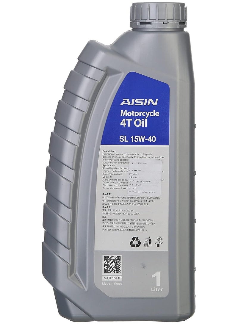 AISIN Motorcycle Oil 4T Semi Synthetic  15W-40  JASO/MA  1L  - Image 2