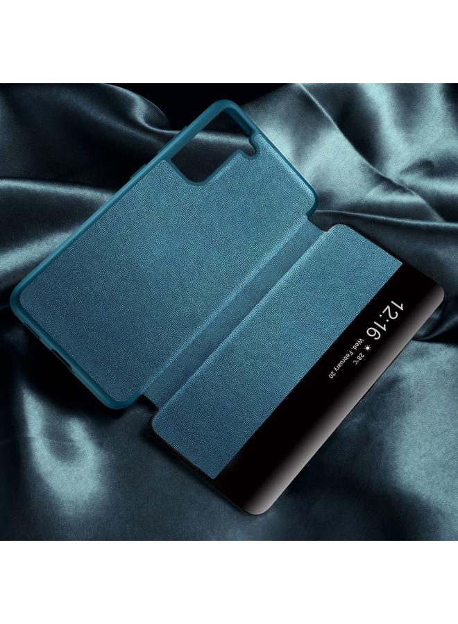 اس-توب جراب لهاتف Samsung Galaxy S21 FE مع نافذة جانبية مغناطيسية وغطاء جلدي أفقي مقاوم للصدمات - Image 5