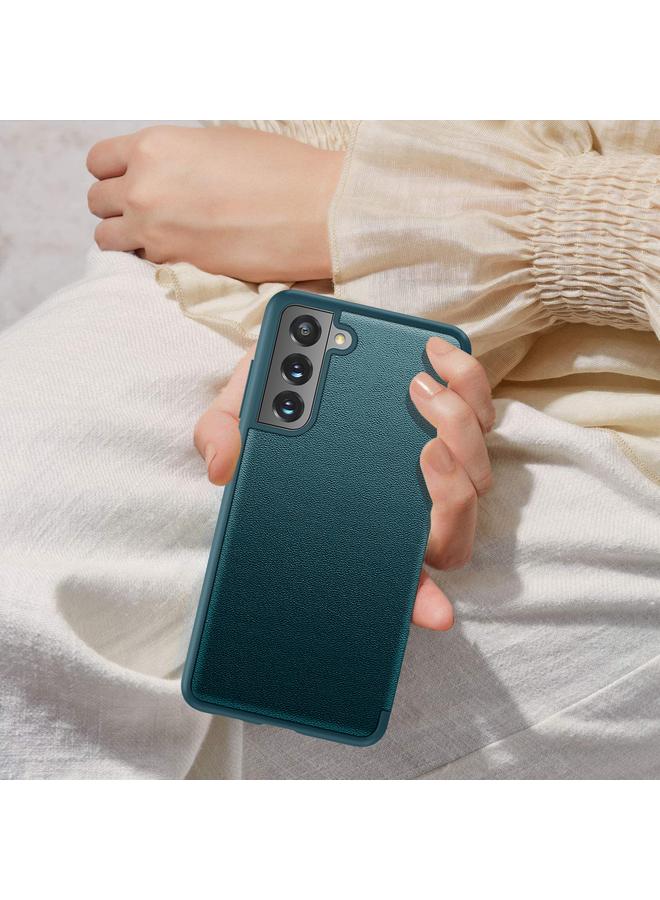 اس-توب جراب لهاتف Samsung Galaxy S21 FE مع نافذة جانبية مغناطيسية وغطاء جلدي أفقي مقاوم للصدمات - Image 4